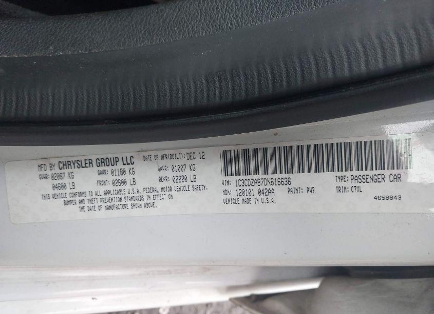 Photo 9 of 2013 Dodge Avenger SE (VIN 1C3CDZAB7DN616636)