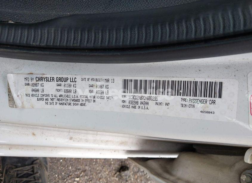 Photo 9 of 2013 Dodge Avenger SE (VIN 1C3CDZAB7DN693295)