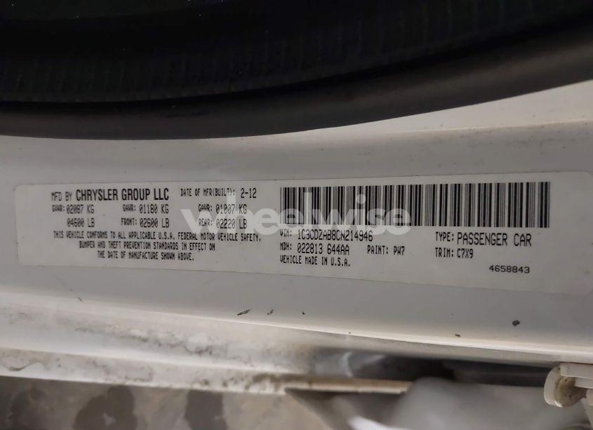 Photo 9 of 2012 Dodge Avenger SE (VIN 1C3CDZAB8CN214946)