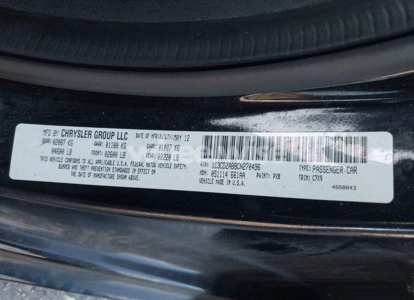 Photo 9 of 2012 Dodge Avenger SE (VIN 1C3CDZAB8CN270496)