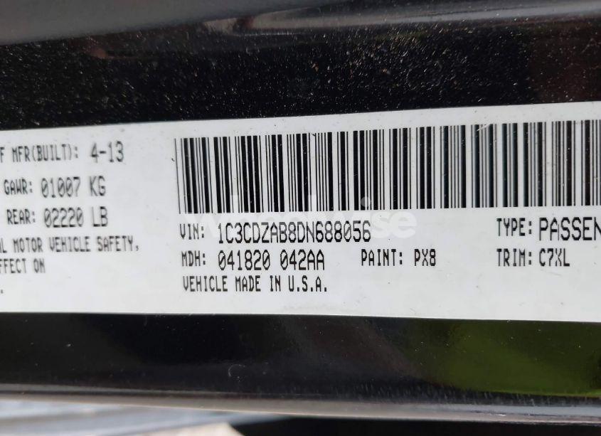 Photo 9 of 2013 Dodge Avenger SE (VIN 1C3CDZAB8DN688056)