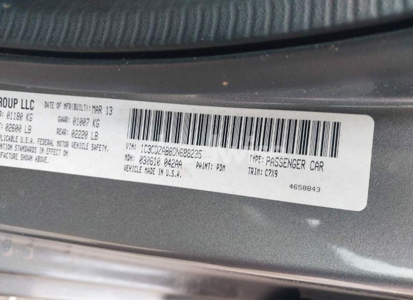 Photo 9 of 2013 Dodge Avenger SE (VIN 1C3CDZAB8DN688235)