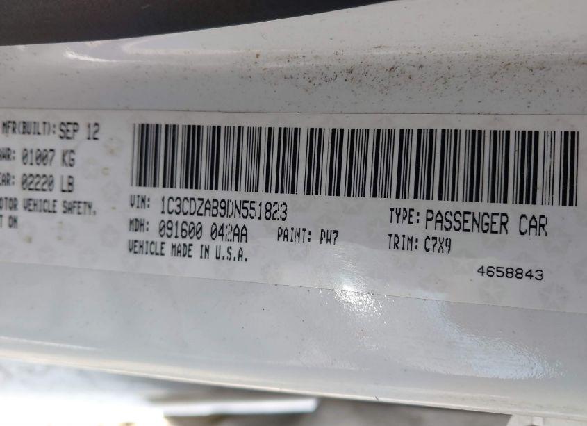 Photo 9 of 2013 Dodge Avenger SE (VIN 1C3CDZAB9DN551823)