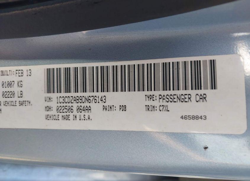 Photo 9 of 2013 Dodge Avenger SE (VIN 1C3CDZAB9DN676143)