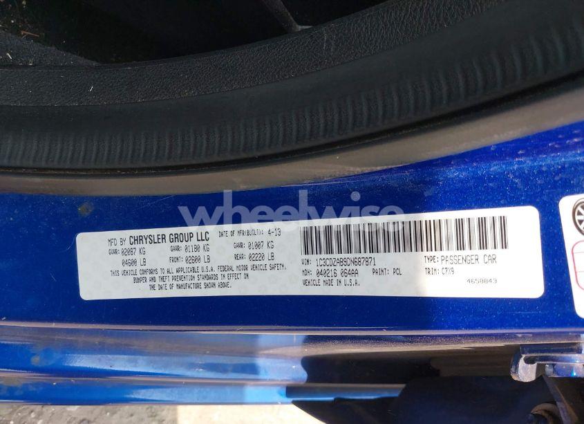 Photo 9 of 2013 Dodge Avenger SE (VIN 1C3CDZAB9DN687871)