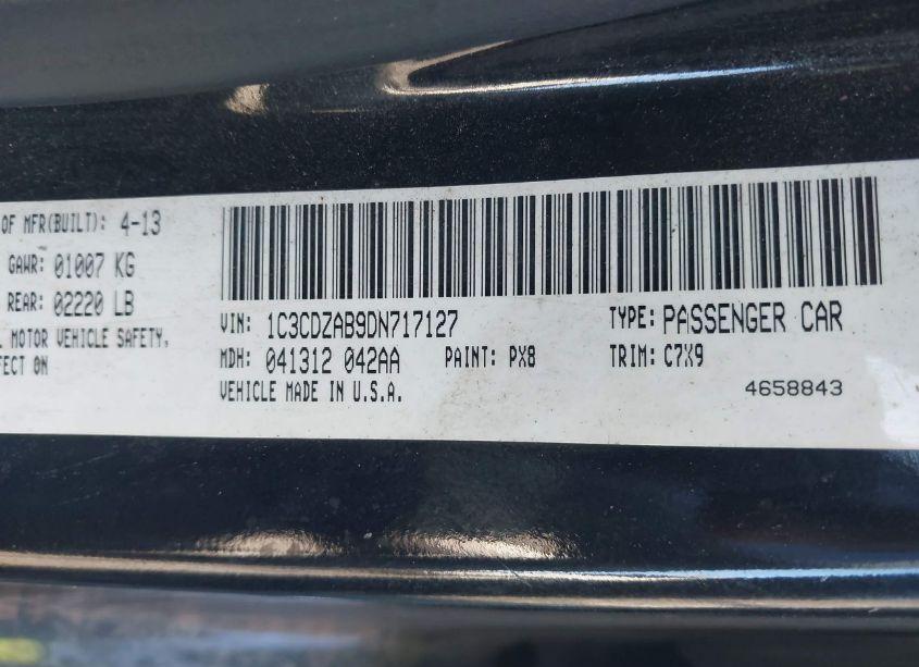 Photo 9 of 2013 Dodge Avenger SE (VIN 1C3CDZAB9DN717127)