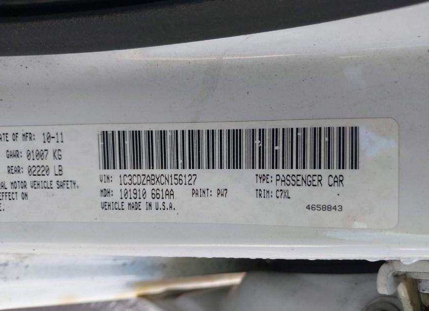 Photo 9 of 2012 Dodge Avenger SE (VIN 1C3CDZABXCN156127)