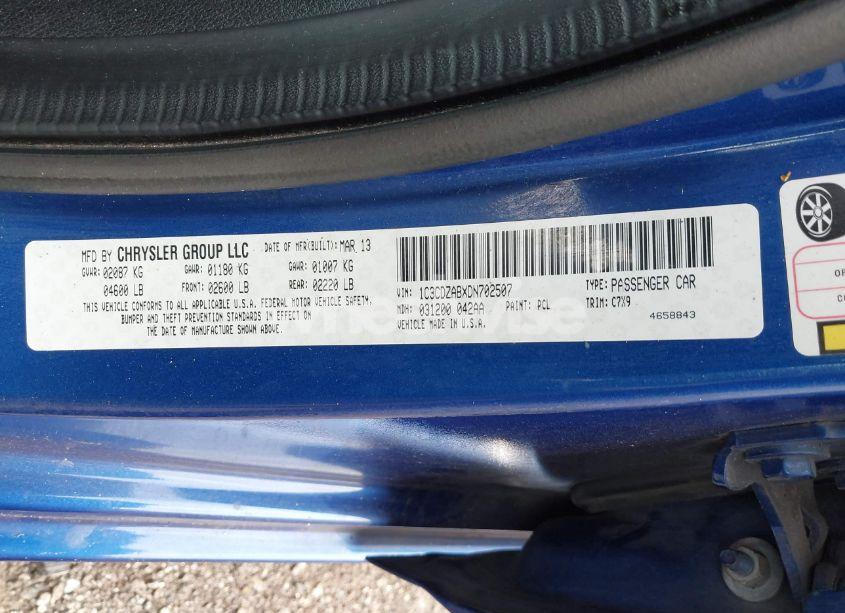 Photo 9 of 2013 Dodge Avenger SE (VIN 1C3CDZABXDN702507)