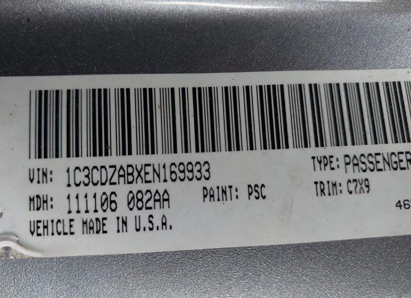 Photo 9 of 2014 Dodge Avenger SE (VIN 1C3CDZABXEN169933)