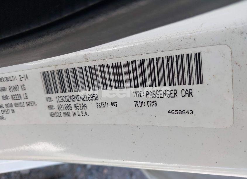 Photo 9 of 2014 Dodge Avenger SE (VIN 1C3CDZABXEN216958)