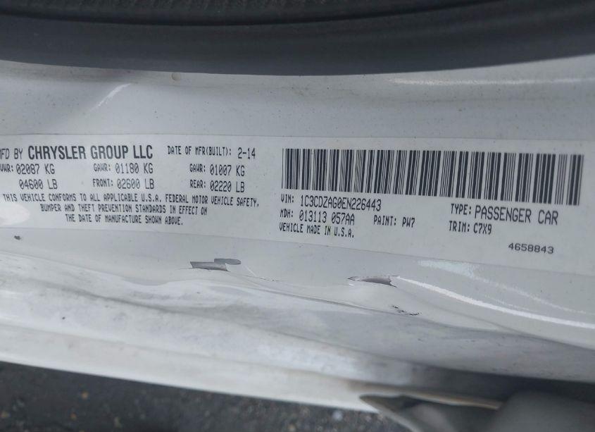 Photo 9 of 2014 Dodge Avenger SE (VIN 1C3CDZAG0EN226443)