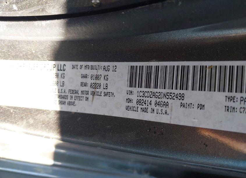 Photo 9 of 2013 Dodge Avenger SE V6 (VIN 1C3CDZAG2DN552498)