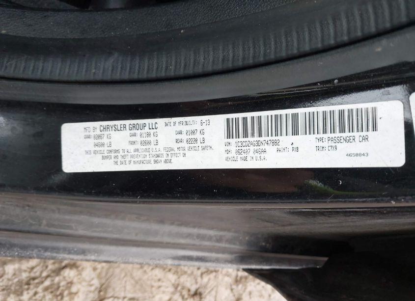 Photo 9 of 2013 Dodge Avenger SE V6 (VIN 1C3CDZAG3DN747882)