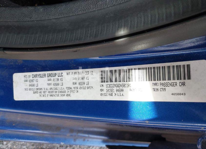 Photo 9 of 2013 Dodge Avenger SE V6 (VIN 1C3CDZAG6DN581101)