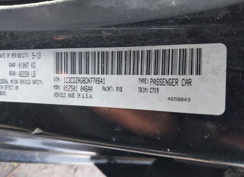 Photo 9 of 2013 Dodge Avenger SE V6 (VIN 1C3CDZAG8DN770641)