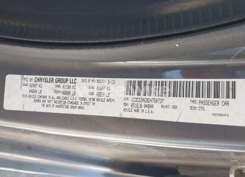 Photo 9 of 2013 Dodge Avenger SE V6 (VIN 1C3CDZAG9DN750737)