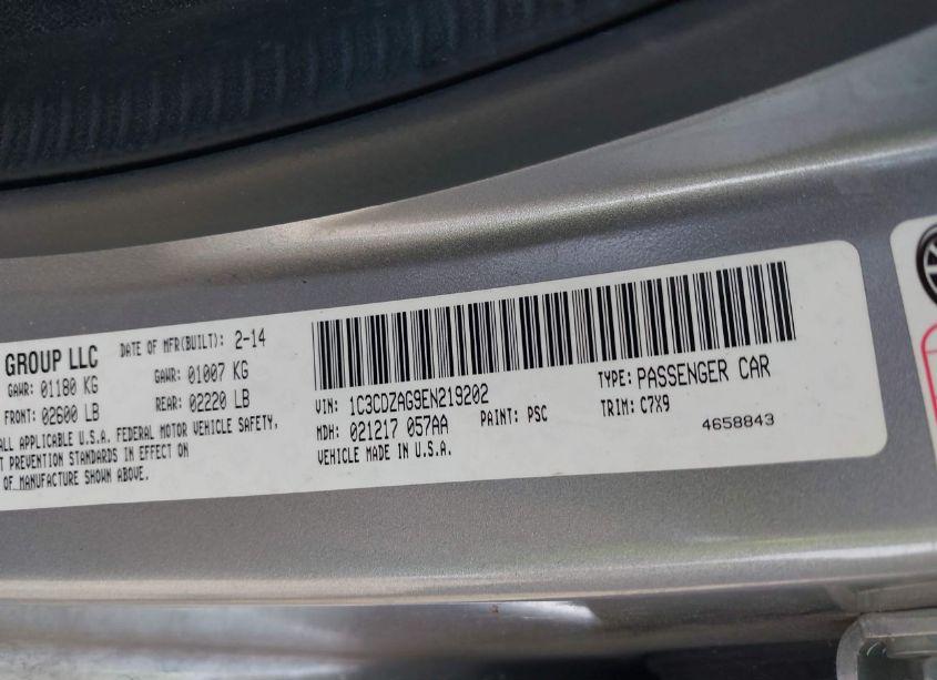 Photo 9 of 2014 Dodge Avenger SE (VIN 1C3CDZAG9EN219202)