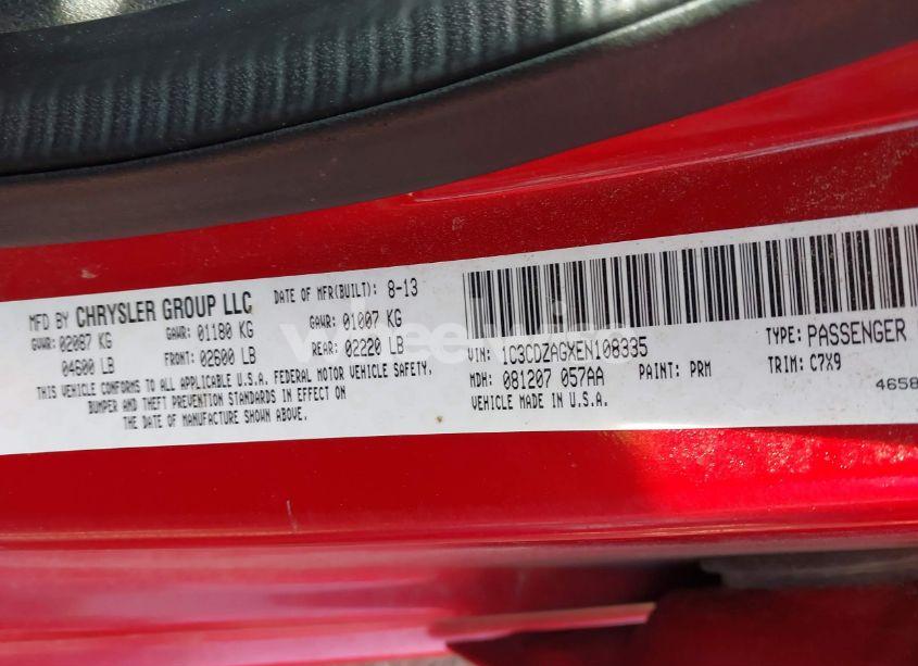 Photo 9 of 2014 Dodge Avenger SE (VIN 1C3CDZAGXEN108335)