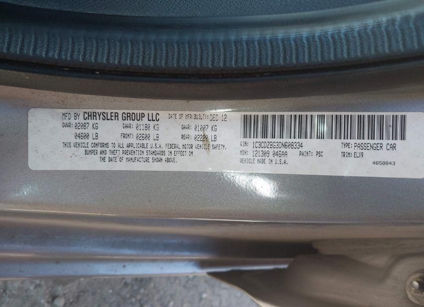 Photo 9 of 2013 Dodge Avenger R/T (VIN 1C3CDZBG3DN608334)