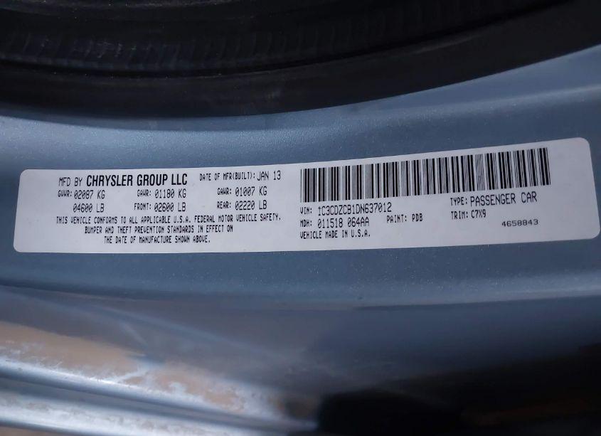 Photo 9 of 2013 Dodge Avenger SXT (VIN 1C3CDZCB1DN637012)