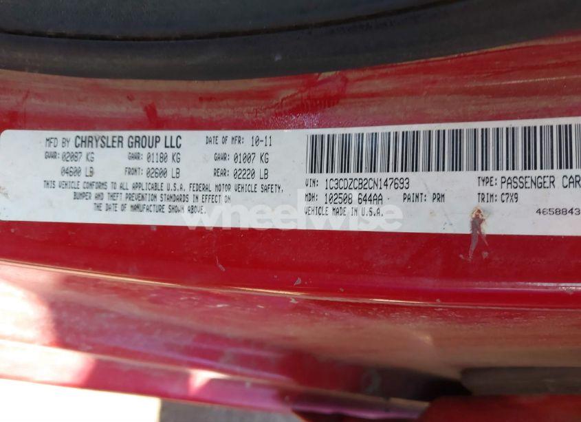 Photo 9 of 2012 Dodge Avenger SXT (VIN 1C3CDZCB2CN147693)