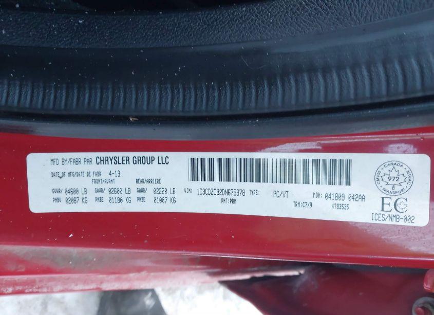 Photo 9 of 2013 Dodge Avenger SXT (VIN 1C3CDZCB2DN675378)