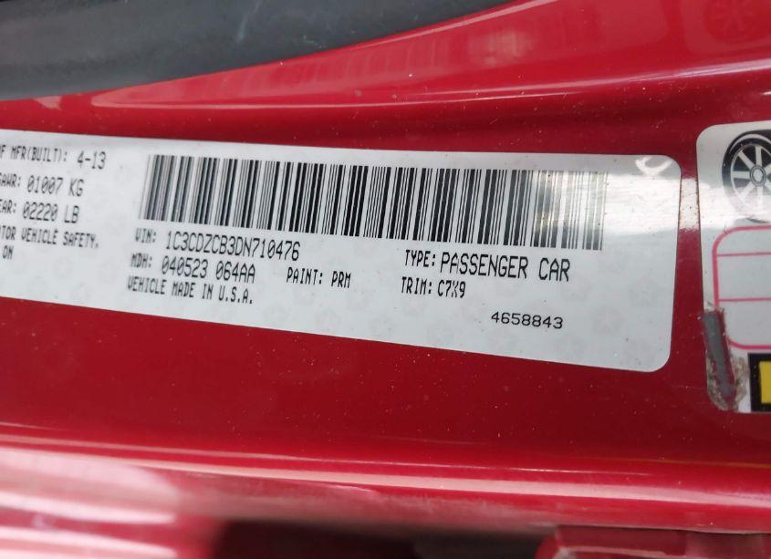 Photo 9 of 2013 Dodge Avenger SXT (VIN 1C3CDZCB3DN710476)