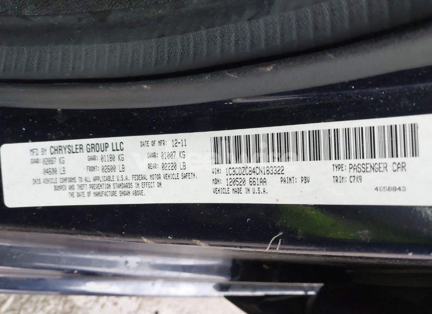 Photo 9 of 2012 Dodge Avenger SXT (VIN 1C3CDZCB4CN183322)