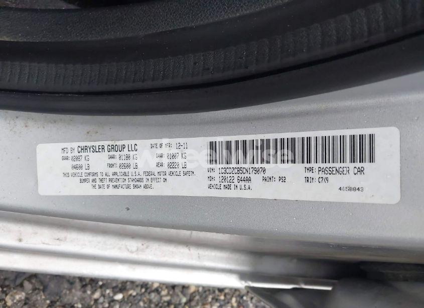 Photo 9 of 2012 Dodge Avenger SXT (VIN 1C3CDZCB5CN179070)