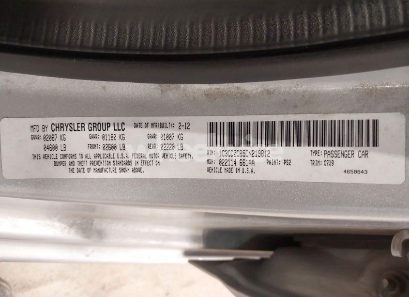 Photo 9 of 2012 Dodge Avenger SXT (VIN 1C3CDZCB5CN219812)