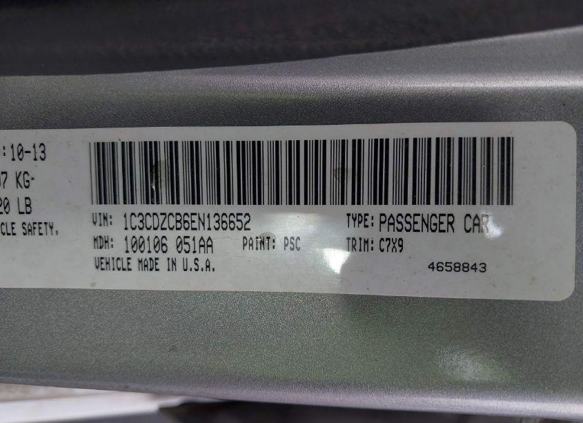 Photo 9 of 2014 Dodge Avenger SXT (VIN 1C3CDZCB6EN136652)