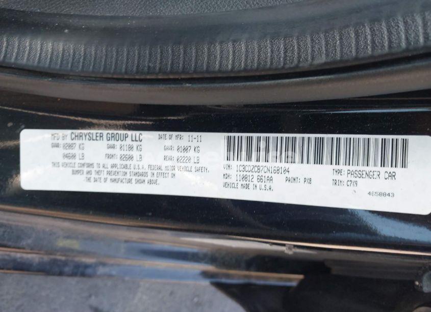 Photo 9 of 2012 Dodge Avenger SXT (VIN 1C3CDZCB7CN168104)