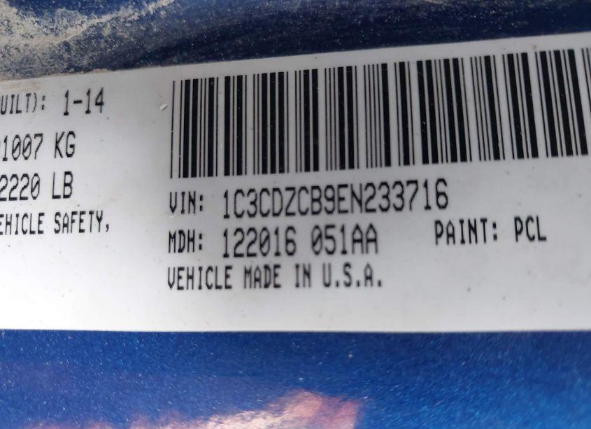 Photo 9 of 2014 Dodge Avenger SXT (VIN 1C3CDZCB9EN233716)