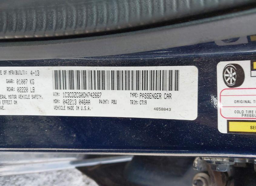 Photo 9 of 2013 Dodge Avenger SXT (VIN 1C3CDZCG0DN742667)