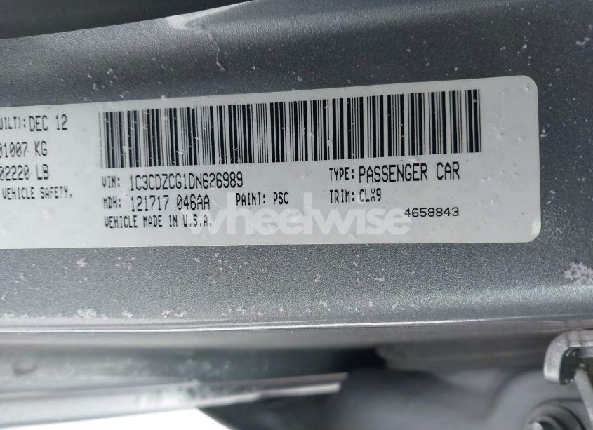 Photo 9 of 2013 Dodge Avenger SXT (VIN 1C3CDZCG1DN626989)