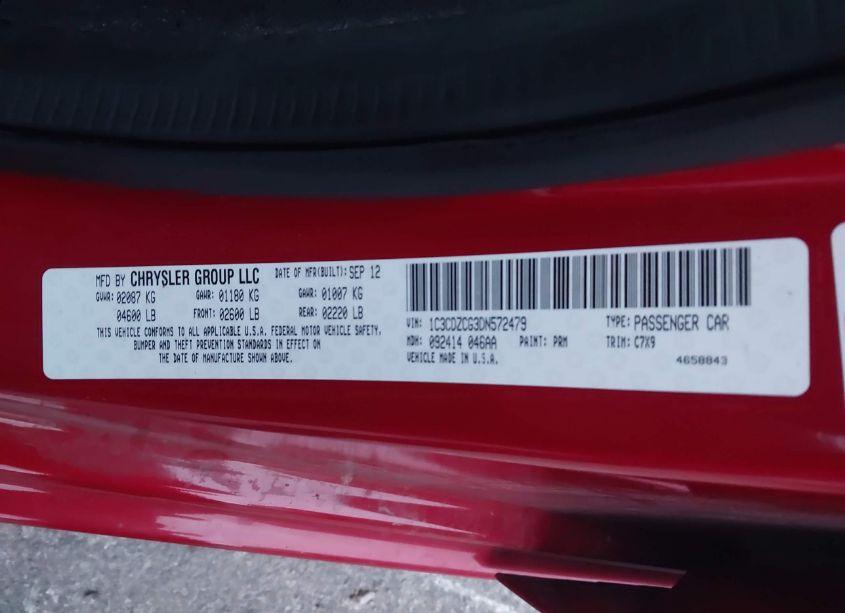 Photo 9 of 2013 Dodge Avenger SXT (VIN 1C3CDZCG3DN572479)