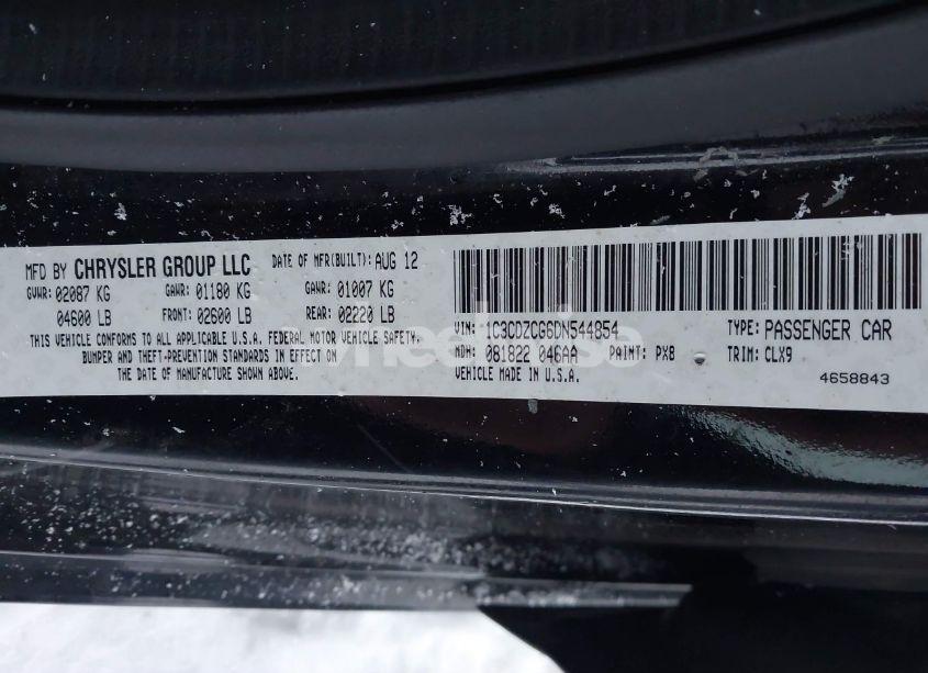 Photo 9 of 2013 Dodge Avenger SXT (VIN 1C3CDZCG6DN544854)