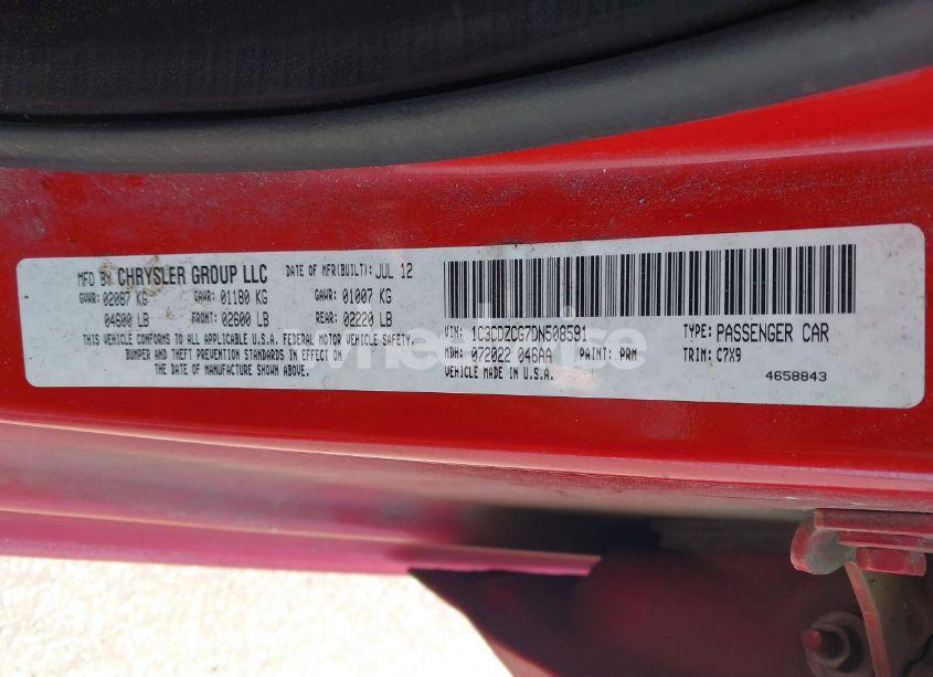 Photo 9 of 2013 Dodge Avenger SXT (VIN 1C3CDZCG7DN508591)