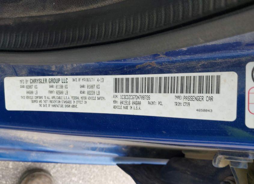 Photo 9 of 2013 Dodge Avenger SXT (VIN 1C3CDZCG7DN708726)