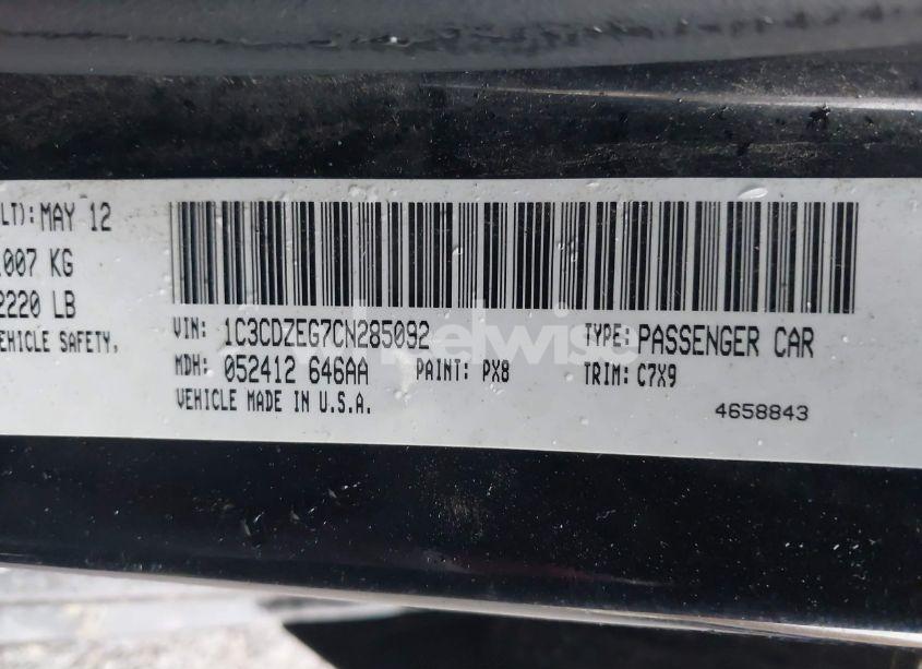 Photo 9 of 2012 Dodge Avenger SXT PLUS (VIN 1C3CDZEG7CN285092)