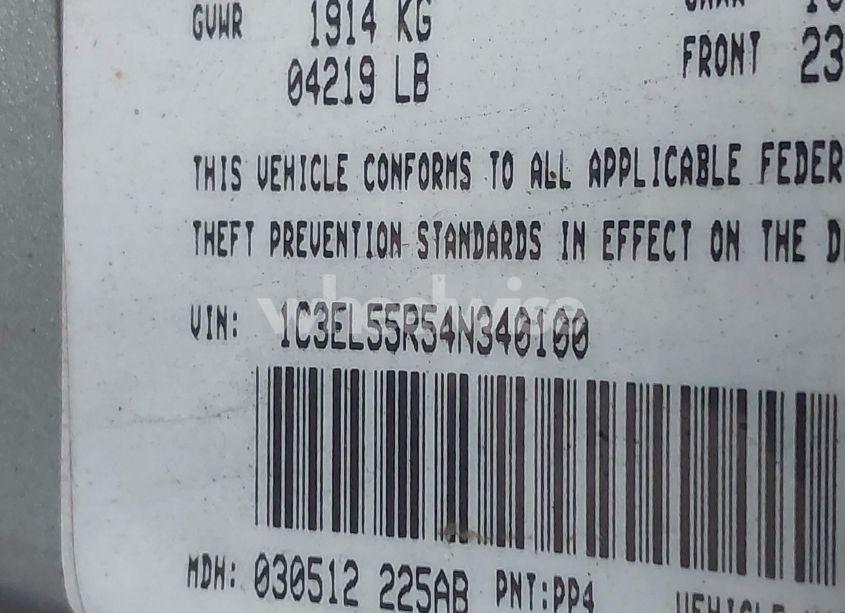 Photo 9 of 2004 Chrysler Sebring LXI (VIN 1C3EL55R54N340100)