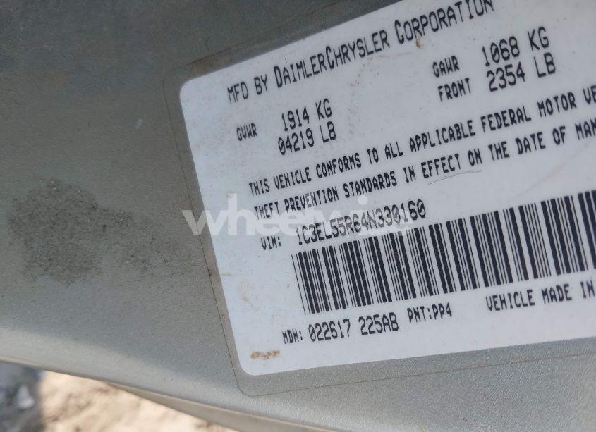 Photo 9 of 2004 Chrysler Sebring LXI (VIN 1C3EL55R64N330160)