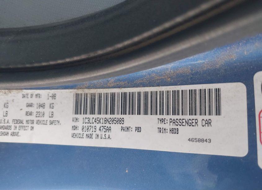 Photo 9 of 2008 Chrysler Sebring LX (VIN 1C3LC45K18N205089)