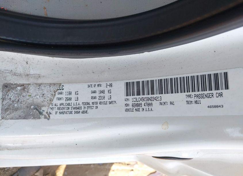 Photo 9 of 2008 Chrysler Sebring LX (VIN 1C3LC45K58N224213)