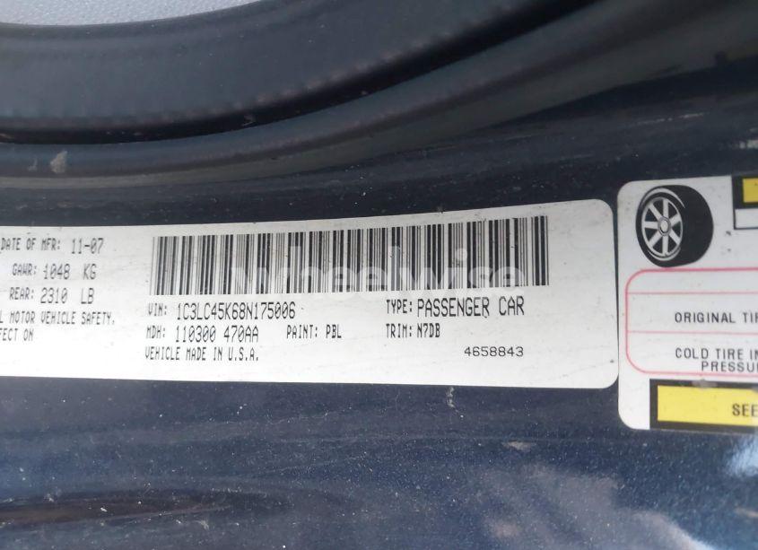 Photo 9 of 2008 Chrysler Sebring LX (VIN 1C3LC45K68N175006)