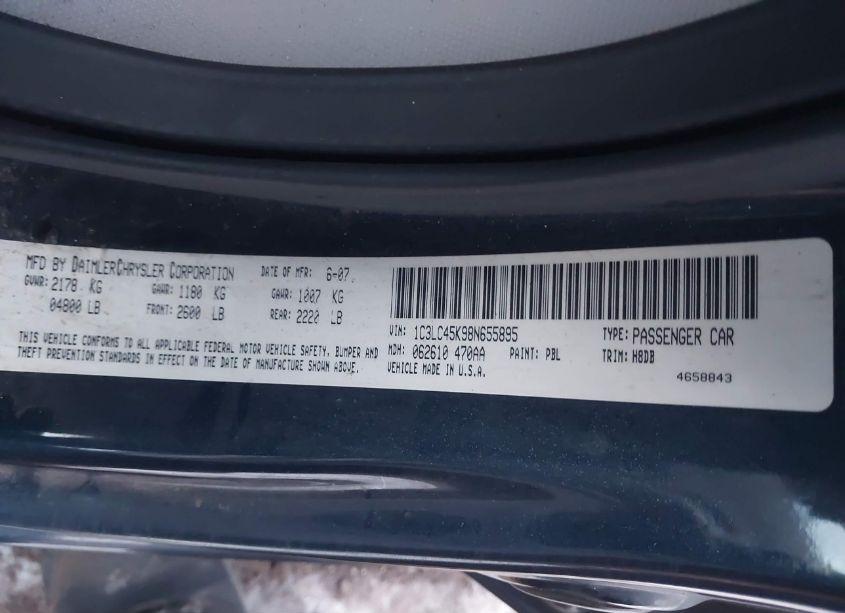 Photo 9 of 2008 Chrysler Sebring LX (VIN 1C3LC45K98N655895)