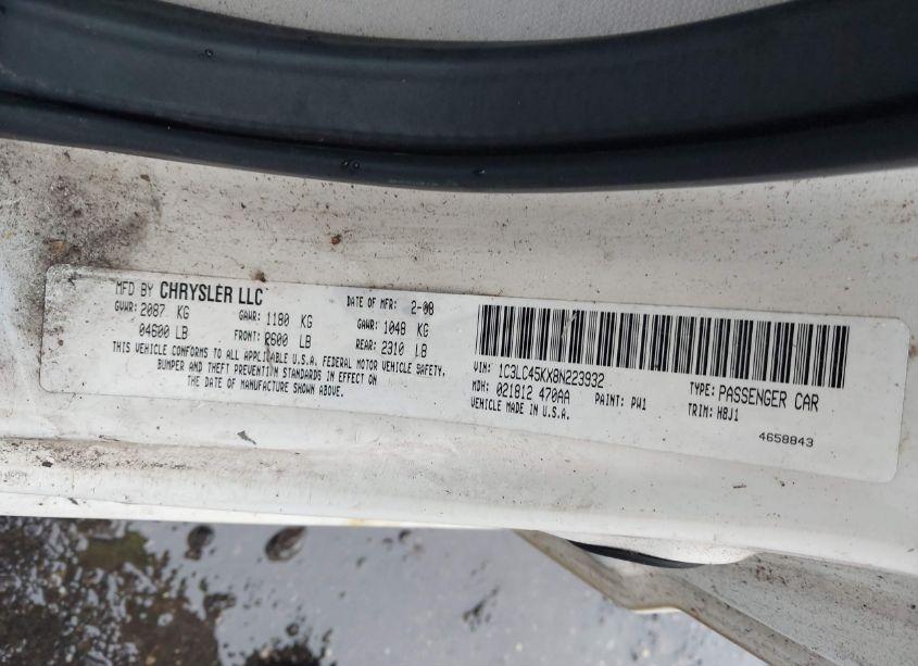 Photo 9 of 2008 Chrysler Sebring LX (VIN 1C3LC45KX8N223932)