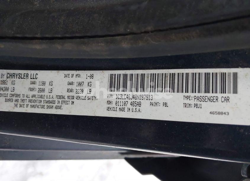 Photo 9 of 2008 Chrysler Sebring LX (VIN 1C3LC46J48N197513)