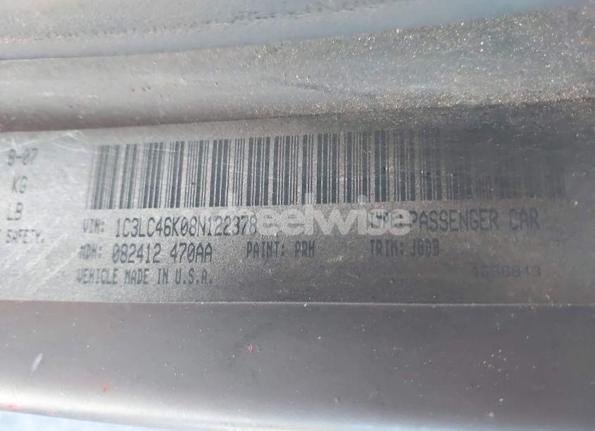 Photo 9 of 2008 Chrysler Sebring LX (VIN 1C3LC46K08N122378)