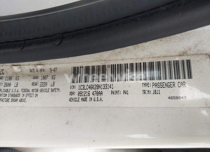 Photo 9 of 2008 Chrysler Sebring LX (VIN 1C3LC46K28N133141)